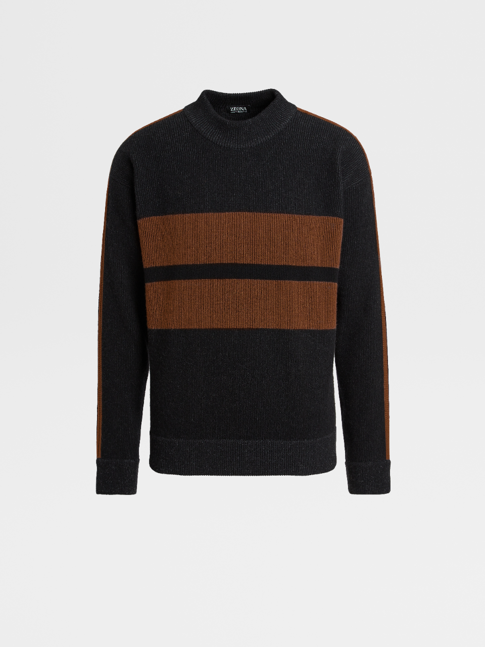 Black Striped #UseTheExisting™ Wool and Cashmere Blend Knit Crewneck Sweater